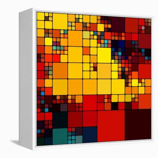 Art Abstract Vibrant Rainbow Geometric Pattern Background-Irina QQQ-Framed Stretched Canvas