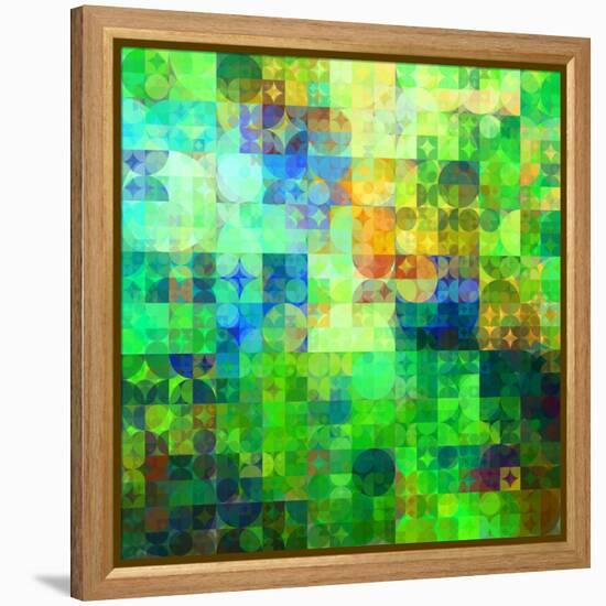 Art Abstract Vibrant Tiles Geometric Pattern For Background-Irina QQQ-Framed Stretched Canvas