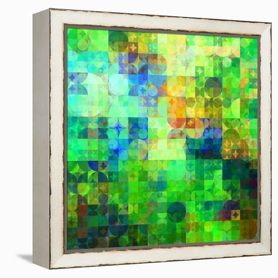 Art Abstract Vibrant Tiles Geometric Pattern For Background-Irina QQQ-Framed Stretched Canvas