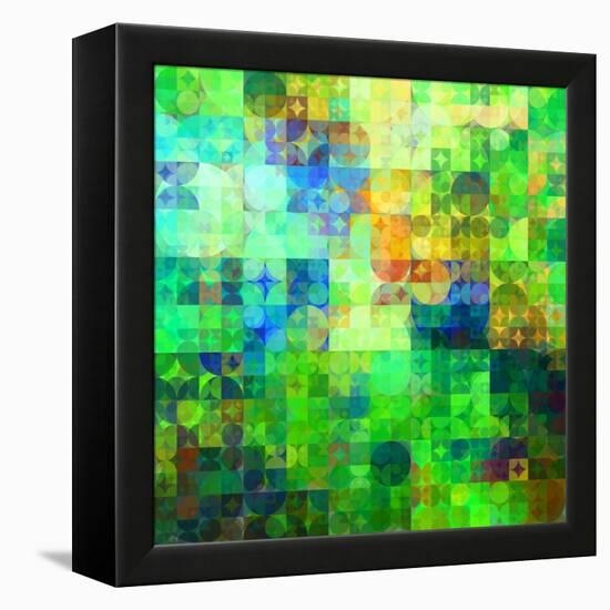 Art Abstract Vibrant Tiles Geometric Pattern For Background-Irina QQQ-Framed Stretched Canvas