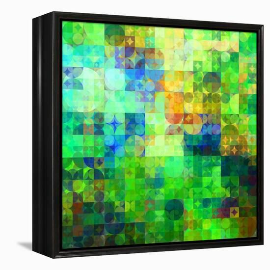Art Abstract Vibrant Tiles Geometric Pattern For Background-Irina QQQ-Framed Stretched Canvas
