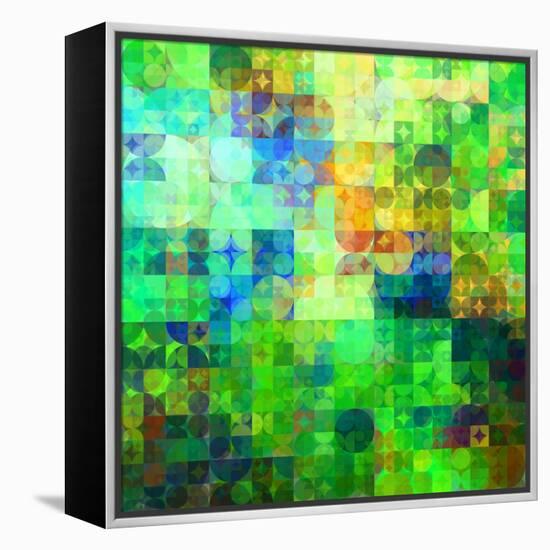 Art Abstract Vibrant Tiles Geometric Pattern For Background-Irina QQQ-Framed Stretched Canvas