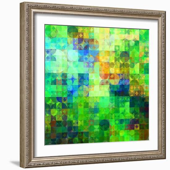 Art Abstract Vibrant Tiles Geometric Pattern For Background-Irina QQQ-Framed Art Print