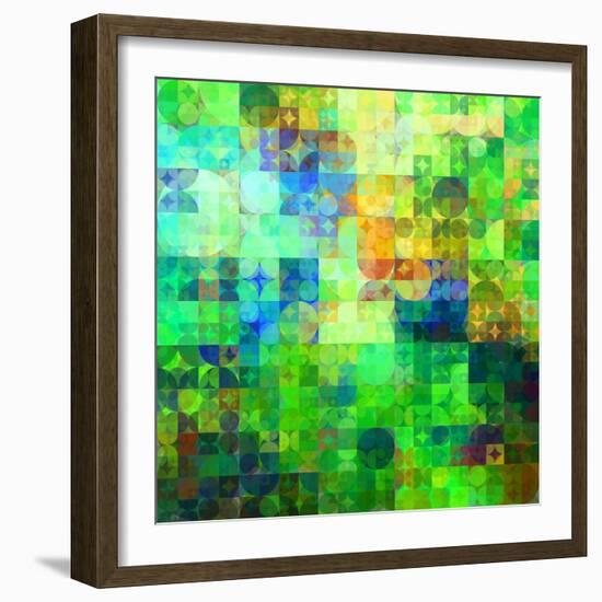 Art Abstract Vibrant Tiles Geometric Pattern For Background-Irina QQQ-Framed Art Print