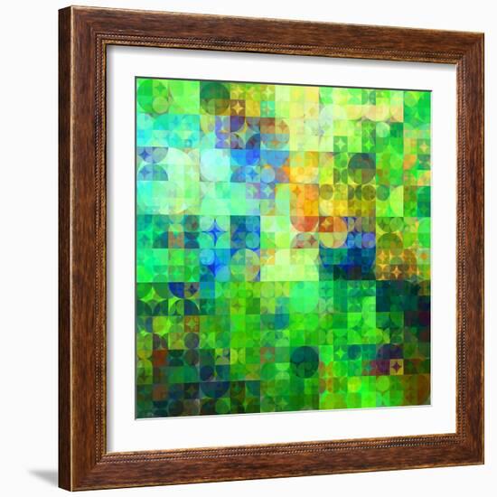 Art Abstract Vibrant Tiles Geometric Pattern For Background-Irina QQQ-Framed Art Print