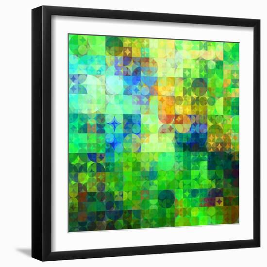 Art Abstract Vibrant Tiles Geometric Pattern For Background-Irina QQQ-Framed Art Print