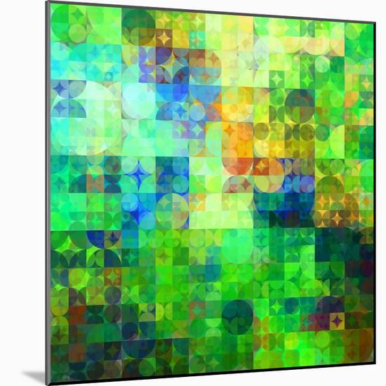 Art Abstract Vibrant Tiles Geometric Pattern For Background-Irina QQQ-Mounted Art Print