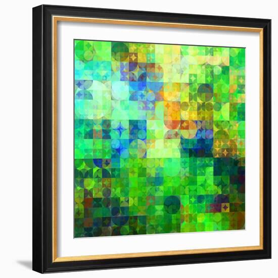 Art Abstract Vibrant Tiles Geometric Pattern For Background-Irina QQQ-Framed Art Print