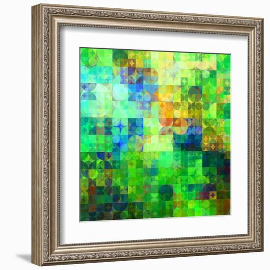 Art Abstract Vibrant Tiles Geometric Pattern For Background-Irina QQQ-Framed Art Print