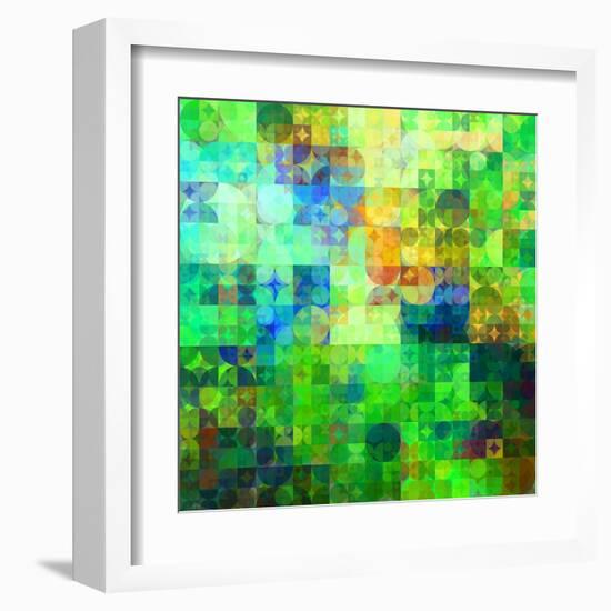 Art Abstract Vibrant Tiles Geometric Pattern For Background-Irina QQQ-Framed Art Print