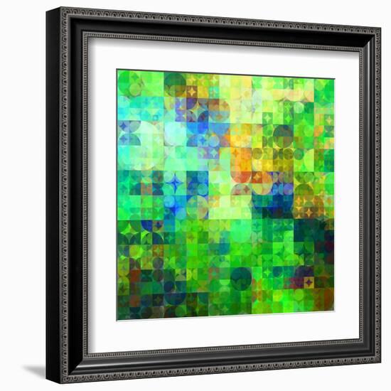 Art Abstract Vibrant Tiles Geometric Pattern For Background-Irina QQQ-Framed Art Print