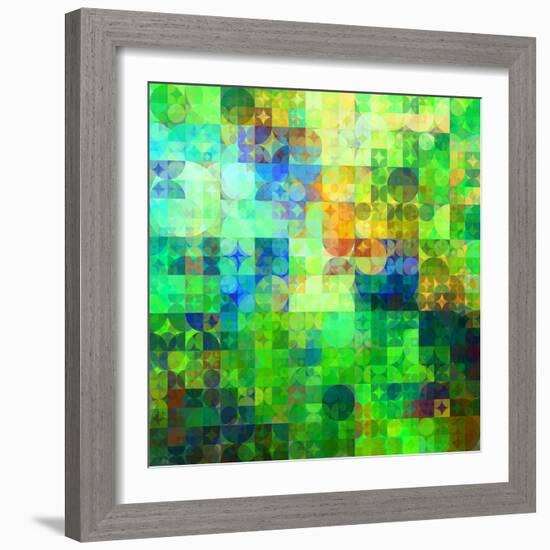 Art Abstract Vibrant Tiles Geometric Pattern For Background-Irina QQQ-Framed Premium Giclee Print