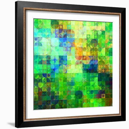 Art Abstract Vibrant Tiles Geometric Pattern For Background-Irina QQQ-Framed Premium Giclee Print