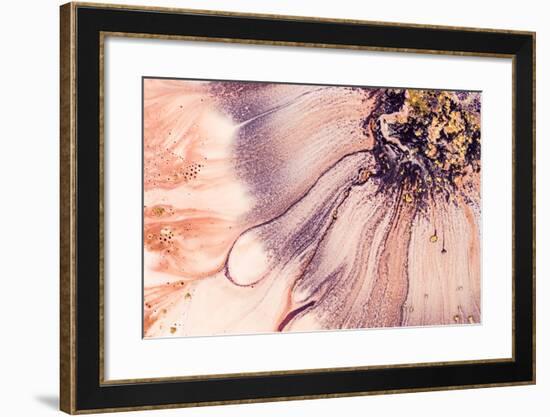 Art and Gold. Natural Luxury. Abstract Painting. Mixed Paints with Golden Powder.-CARACOLLA-Framed Photographic Print