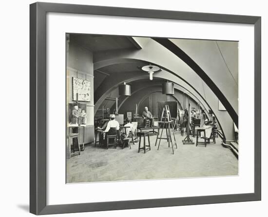 Art Class, Westminster Technical Institute, London, 1910-null-Framed Photographic Print