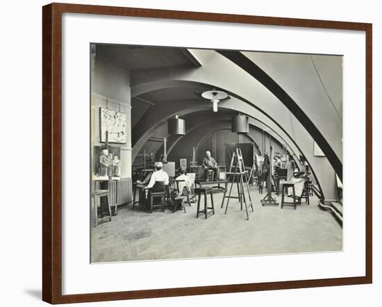 Art Class, Westminster Technical Institute, London, 1910-null-Framed Photographic Print