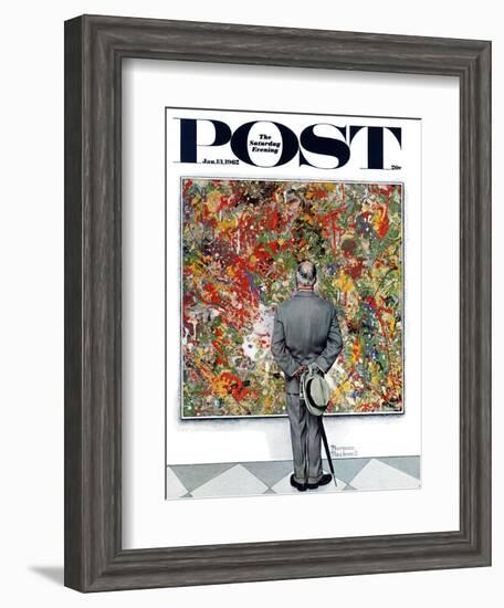 "Art Connoisseur" Saturday Evening Post Cover, January 13,1962-Norman Rockwell-Framed Giclee Print