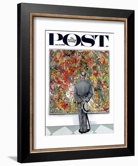 "Art Connoisseur" Saturday Evening Post Cover, January 13,1962-Norman Rockwell-Framed Giclee Print