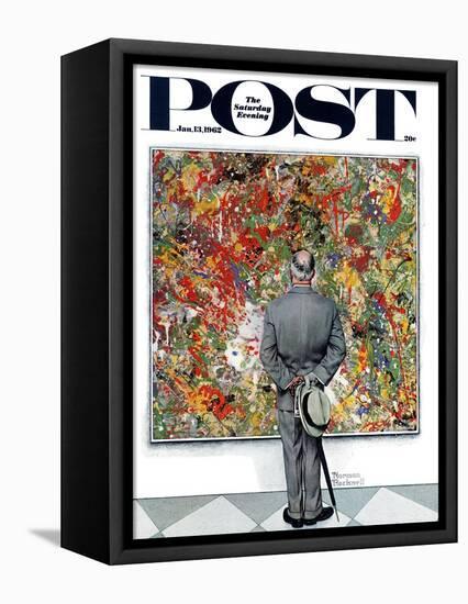 "Art Connoisseur" Saturday Evening Post Cover, January 13,1962-Norman Rockwell-Framed Premier Image Canvas