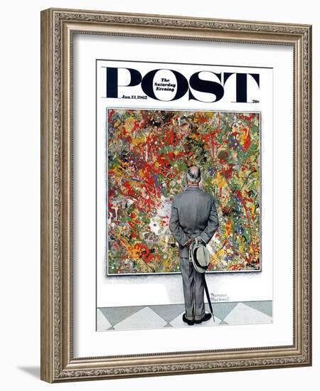 "Art Connoisseur" Saturday Evening Post Cover, January 13,1962-Norman Rockwell-Framed Giclee Print