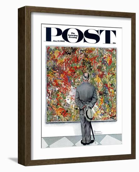 "Art Connoisseur" Saturday Evening Post Cover, January 13,1962-Norman Rockwell-Framed Giclee Print