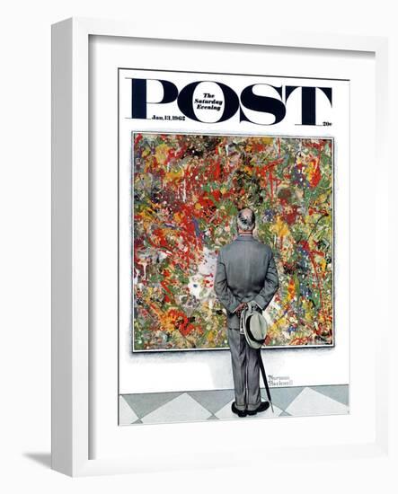 "Art Connoisseur" Saturday Evening Post Cover, January 13,1962-Norman Rockwell-Framed Giclee Print