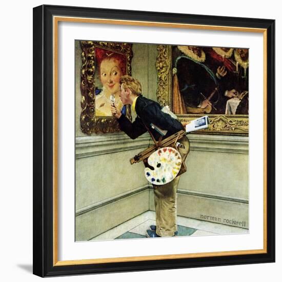 "Art Critic", April 16,1955-Norman Rockwell-Framed Giclee Print