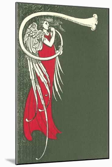 Art Deco Angel Blowing Trumpet-null-Mounted Art Print