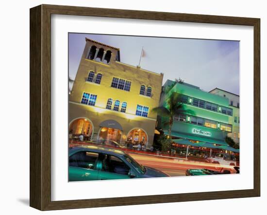 Art Deco Architecture and Palms, South Beach, Miami, Florida-Robin Hill-Framed Photographic Print