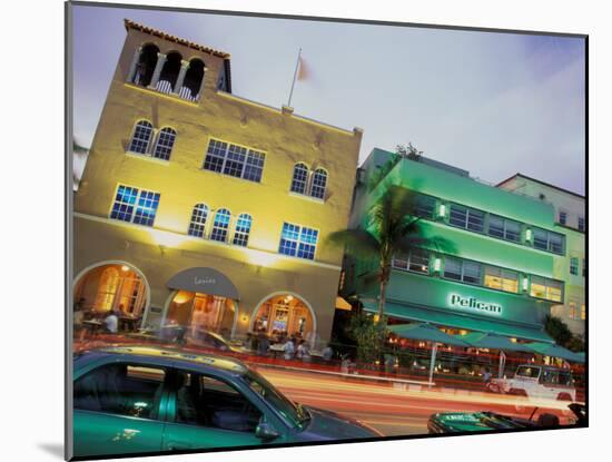 Art Deco Architecture and Palms, South Beach, Miami, Florida-Robin Hill-Mounted Photographic Print