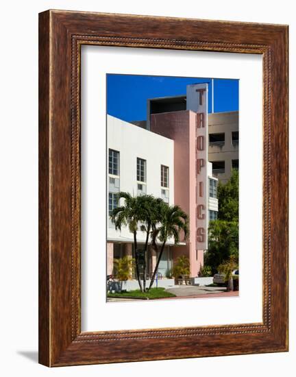 Art Deco Architecture of Miami Beach - The Tropics Hotel - Florida-Philippe Hugonnard-Framed Photographic Print