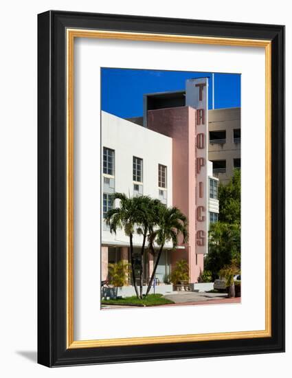 Art Deco Architecture of Miami Beach - The Tropics Hotel - Florida-Philippe Hugonnard-Framed Photographic Print