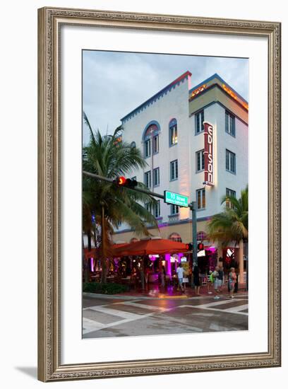 Art Deco Architecture of Ocean Drive - Miami Beach - Florida-Philippe Hugonnard-Framed Photographic Print