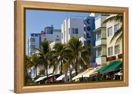 Art Deco Area with Hotels, Miami, Florida, USA-Peter Adams-Framed Premier Image Canvas