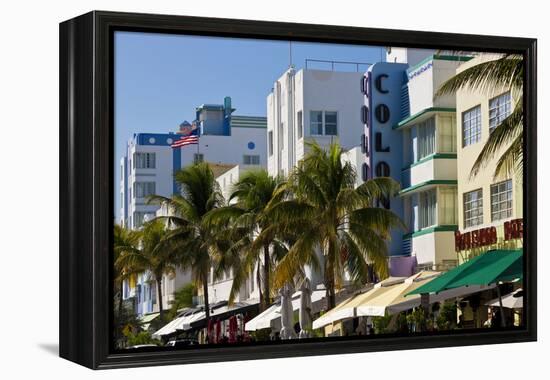 Art Deco Area with Hotels, Miami, Florida, USA-Peter Adams-Framed Premier Image Canvas