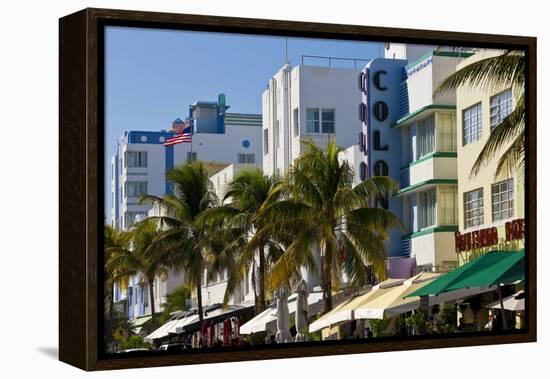 Art Deco Area with Hotels, Miami, Florida, USA-Peter Adams-Framed Premier Image Canvas