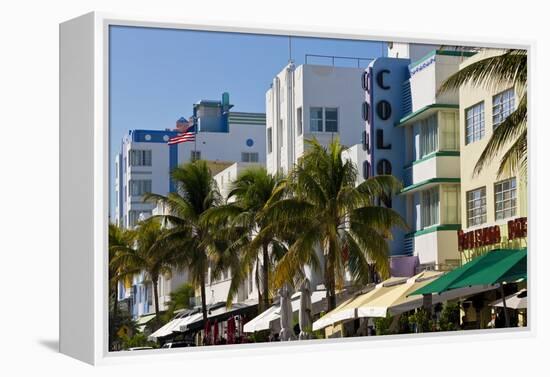 Art Deco Area with Hotels, Miami, Florida, USA-Peter Adams-Framed Premier Image Canvas