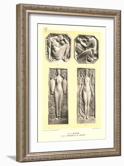 Art Deco Bas Reliefs-null-Framed Art Print