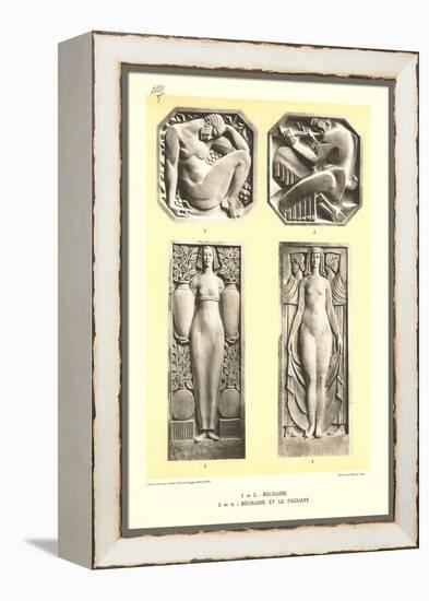 Art Deco Bas Reliefs-null-Framed Stretched Canvas