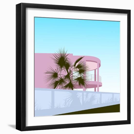 Art Deco Beach House-Claire Huntley-Framed Giclee Print