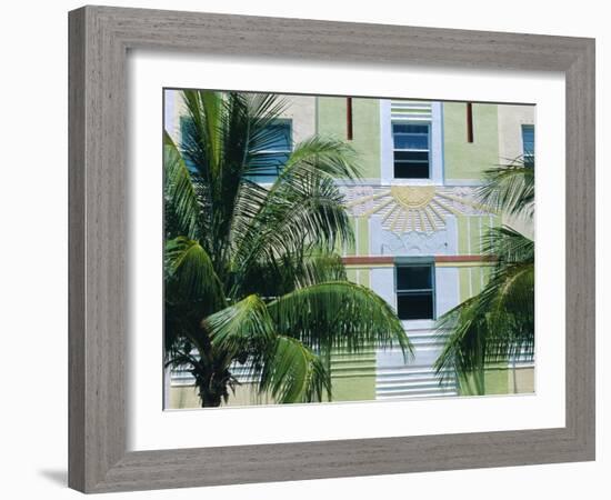 Art Deco Building Detail, South Beach, Miami Beach, Florida, USA-Sylvain Grandadam-Framed Photographic Print