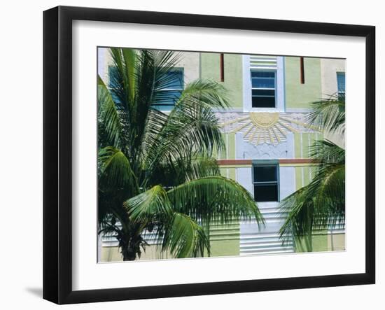Art Deco Building Detail, South Beach, Miami Beach, Florida, USA-Sylvain Grandadam-Framed Photographic Print