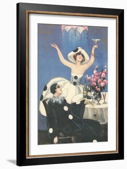 Art Deco Celebration with Pierrot-null-Framed Art Print