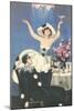 Art Deco Celebration with Pierrot-null-Mounted Art Print