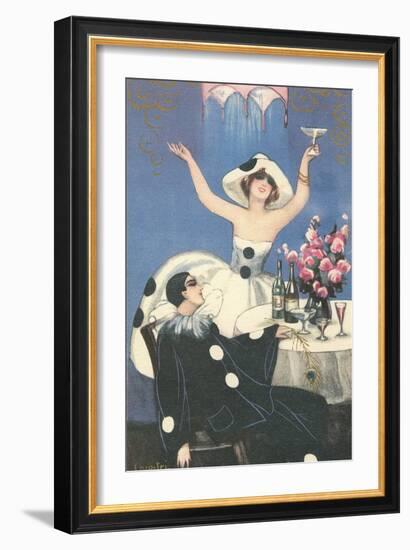 Art Deco Celebration with Pierrot-null-Framed Art Print