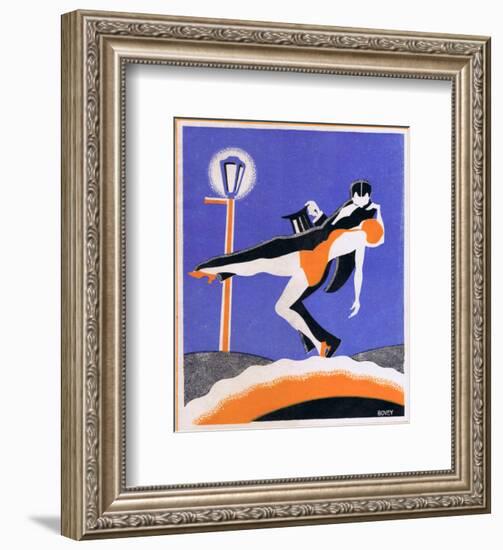 Art Deco Couple in the Street-null-Framed Giclee Print