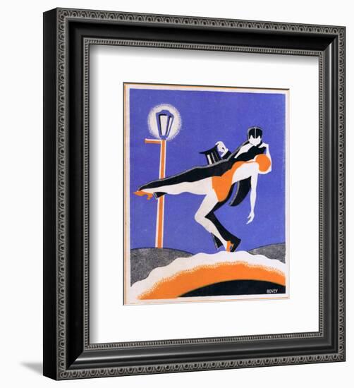 Art Deco Couple in the Street-null-Framed Giclee Print