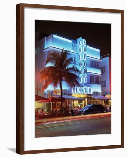 Art Deco District at Dusk, Ocean Drive, Miami Beach, Miami, Florida, United States of America-Gavin Hellier-Framed Photographic Print