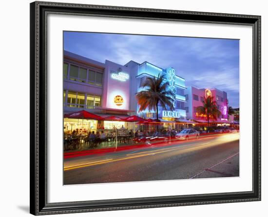 Art Deco District at Dusk, Ocean Drive, Miami Beach, Miami, Florida, USA-Gavin Hellier-Framed Photographic Print