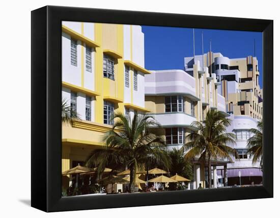 Art Deco District, Ocean Drive, Miami Beach, Florida, United States of America (Usa), North America-Amanda Hall-Framed Premier Image Canvas